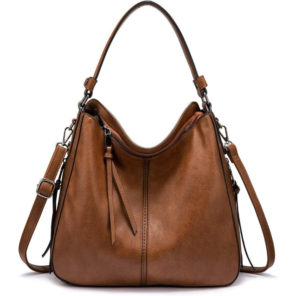 Women Hobo Bag Faux Leather Large Capacity Shoulder Crossbody Purse